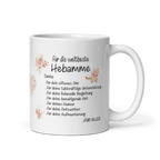 Tasse / Für die weltbeste Hebamme - Danke (Blumen)
